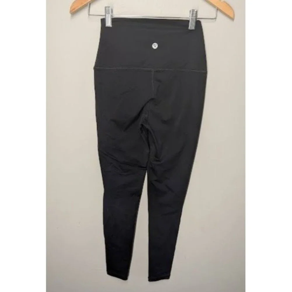 Lululemon Pants Womens 4 Black High Rise Ankle Leggings Yoga Athletic Running
